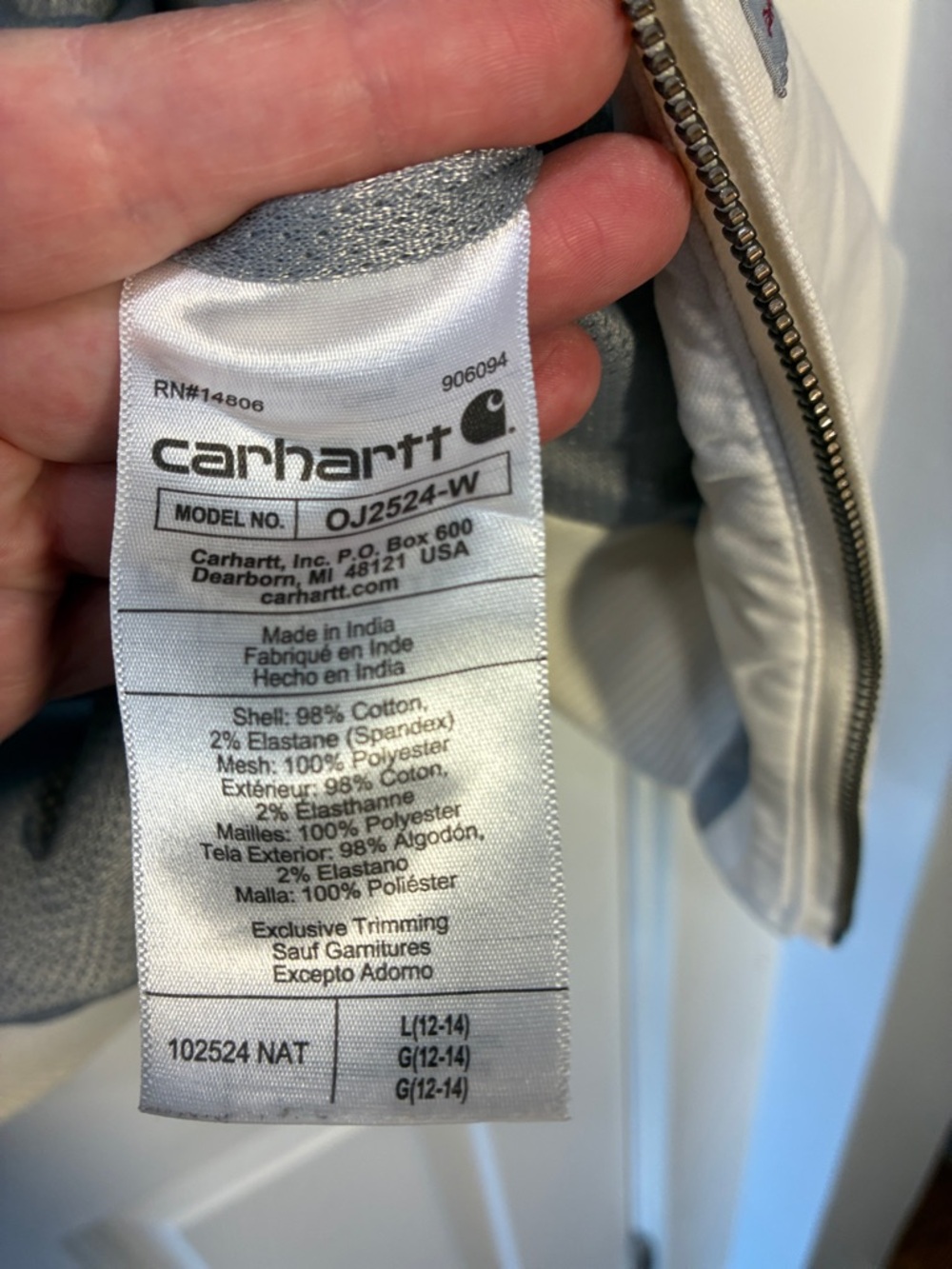 Carhartt Women's Cream Bomber Jacket - Picture 12 of 12
